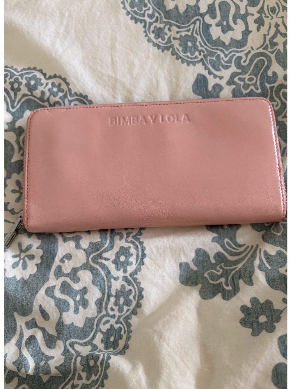 BIMBA Y LOLA Pink Zip-Around Leather Wallet